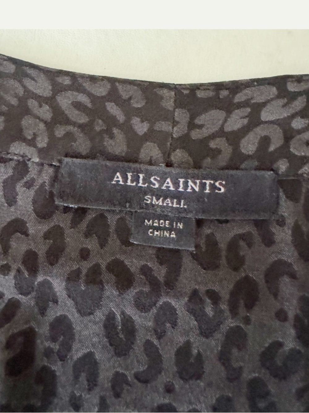 AllSaints Nichola Leopard Textured V‑Neck High-Low Mini Dress Small - Picture 10 of 14